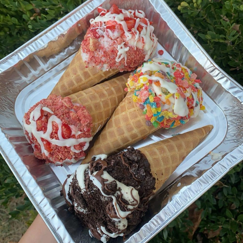 Cheesecake Stuffed Waffle Cones